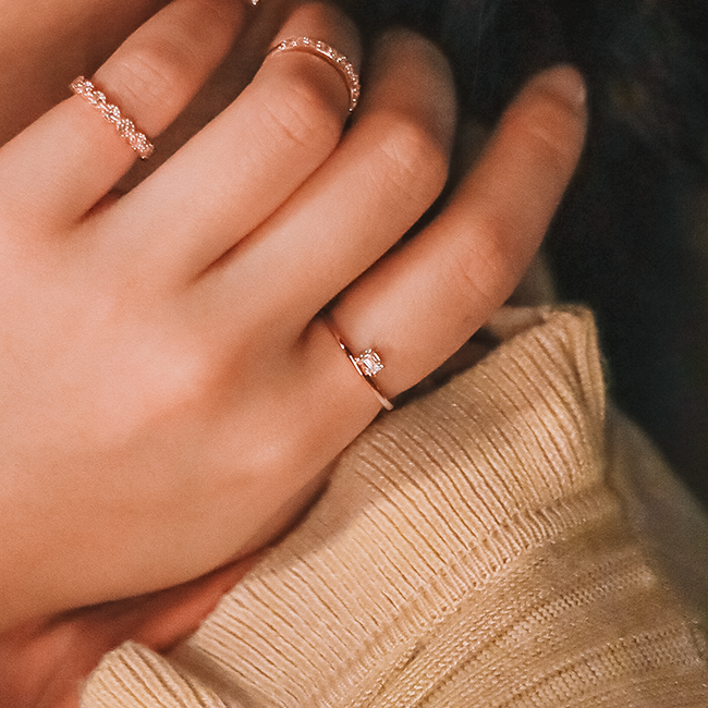 Emerald on the side ring
